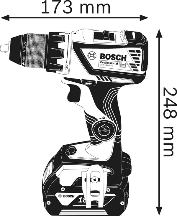 Bosch GSR 18V-60 C Professional borrskruvdragare