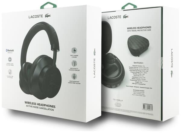 LACOSTE Monogramme LH02 ANC On-Ear Hovedtelefoner Sort