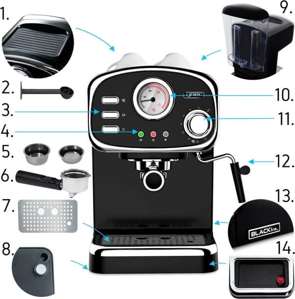 Espressomaskin YOER BLACKline Breve EM01BK