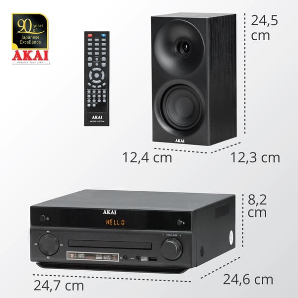 AKAI AM-301B Bluetooth FM-radio tårn Sort