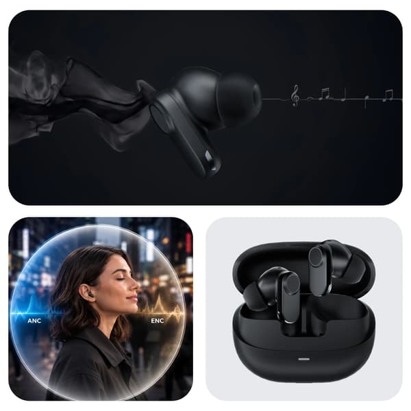 3mk FitPods In-ear trådløse Bluetooth 6.0 hovedtelefoner, sort