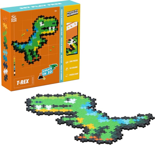 PLUS-PLUS Palikkapeli numeron mukaan T-rex 014-4334