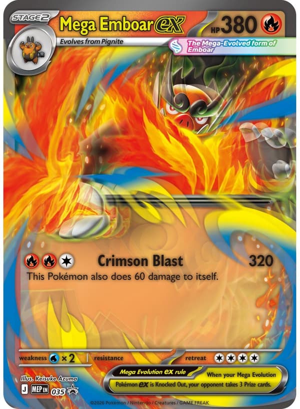 POKEMON TCG Mega Evolution Ascended Heroes Mega Emboar ex Box kortspel