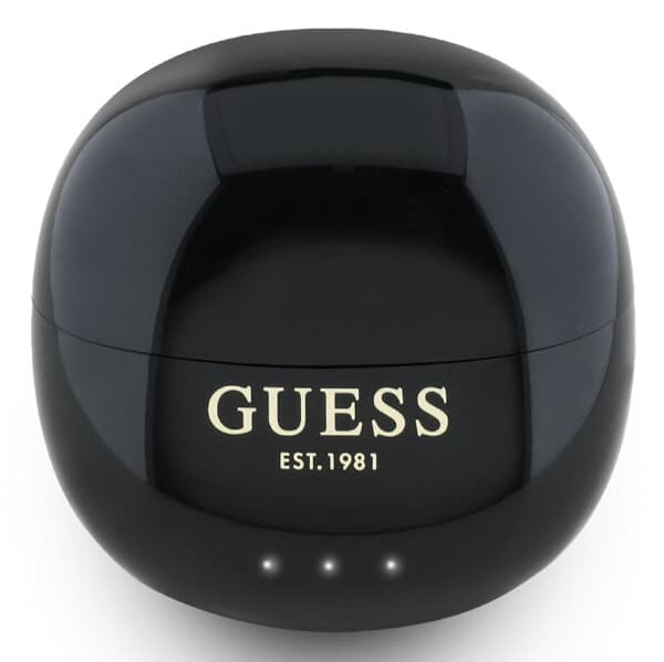 GUESS Glossy Effect Egg Shape Printed Classic Logo In-ear hovedtelefoner Sort