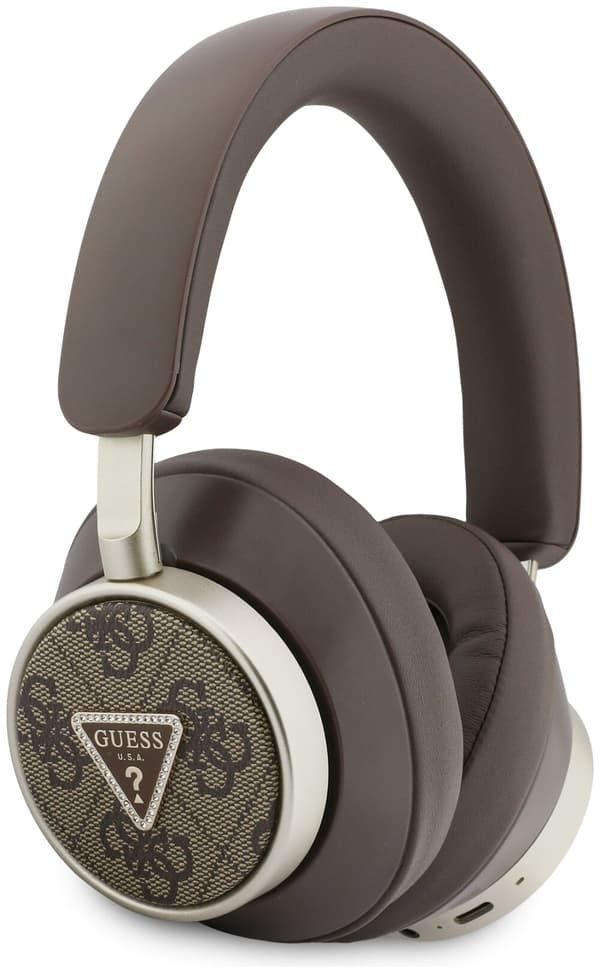 GUESS 4G Triangle Logo Bluetooth ENC Over-Ear Hörlurar Brun