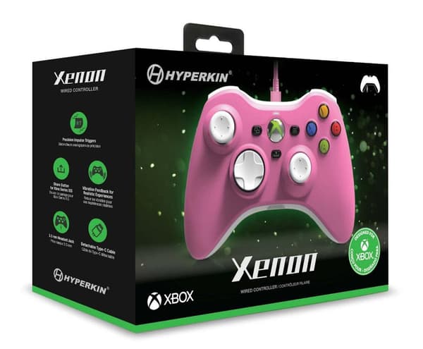 Hyperkin Xenon-kontroll för Xbox, PC - trådbunden - rosa