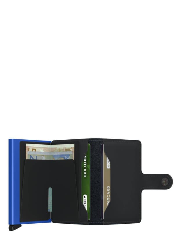 Elegant RFID Secrid Miniwallet Matte - mat sort / blå