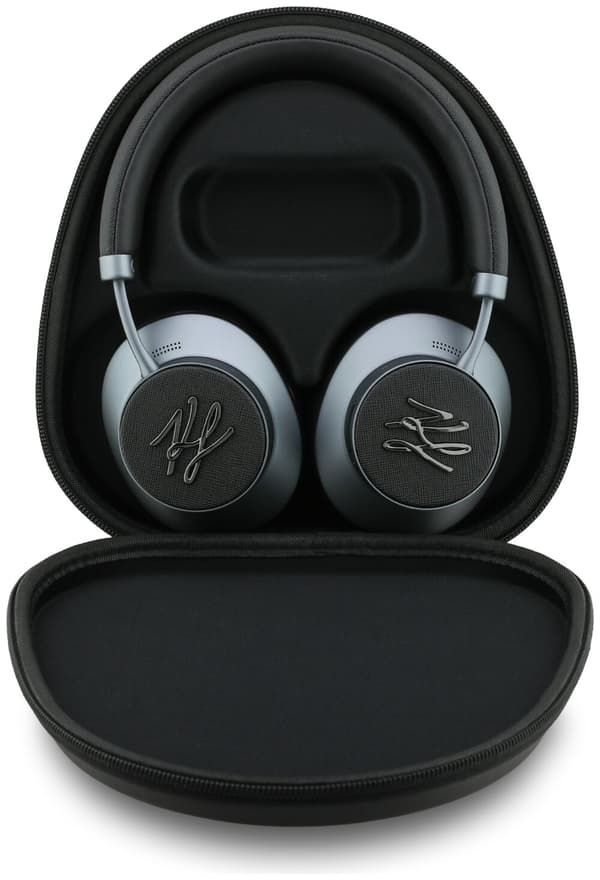 KARL LAGERFELD Grained Initials Bluetooth ANC On-Ear Hovedtelefoner Sort