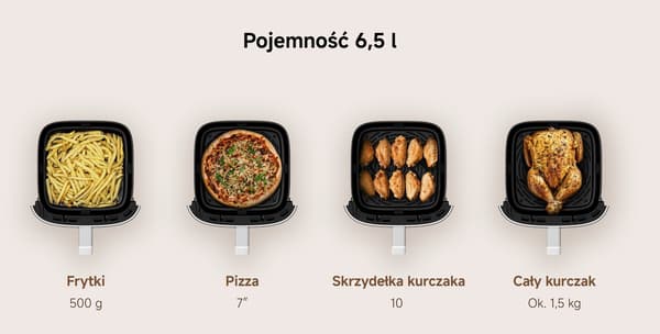Airfryer XIAOMI 66761 Hvid 6.5l 7 automatiske programmer