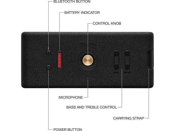 Marshall Middleton II 60W Bluetooth-højttaler, sort/kobber