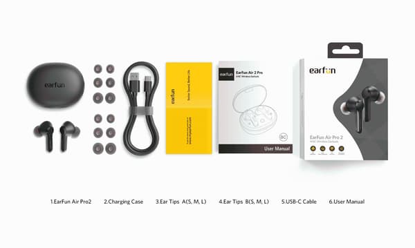 Earfun Free Pro 2 Trådløse In-ear Hovedtelefoner Bluetooth 5.2 Sort
