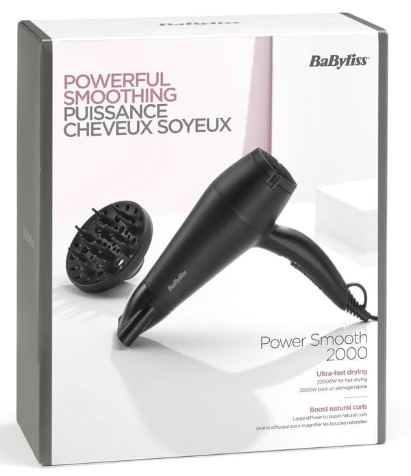BaByliss D215DE Hårtørrer Diffuser Kold luft 2200W 2 hastigheder 2 temperaturer