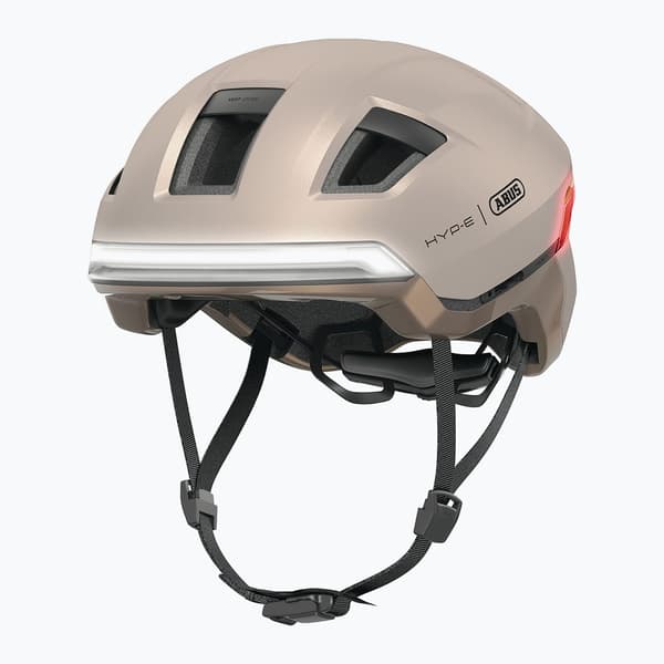 ABUS Hyp-E samppanjakullanvärinen pyöräilykypärä vilkuilla Koko: 51-55 cm (S)