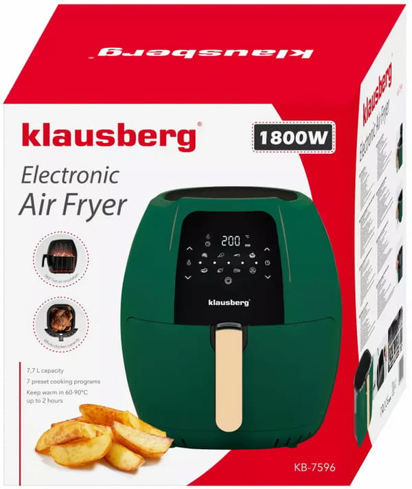 Airfryer KLAUSBERG KB-7596 Grøn 7.7l 7 automatiske programmer