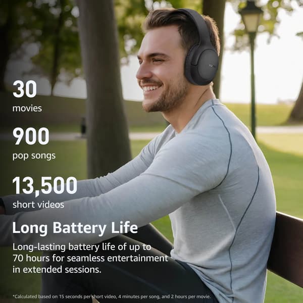 Tozo H100 Trådløse Over-Ear Hovedtelefoner Bluetooth 5.4 Sort
