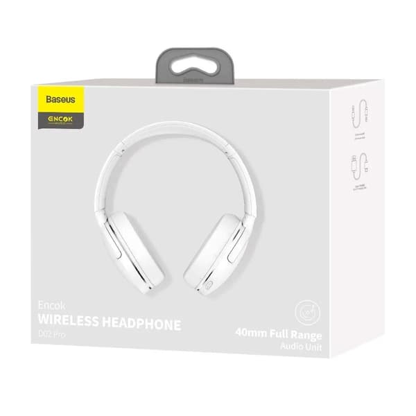 Baseus Encok D02 Pro Trådløse On-Ear Hovedtelefoner Bluetooth 5.0 Hvid