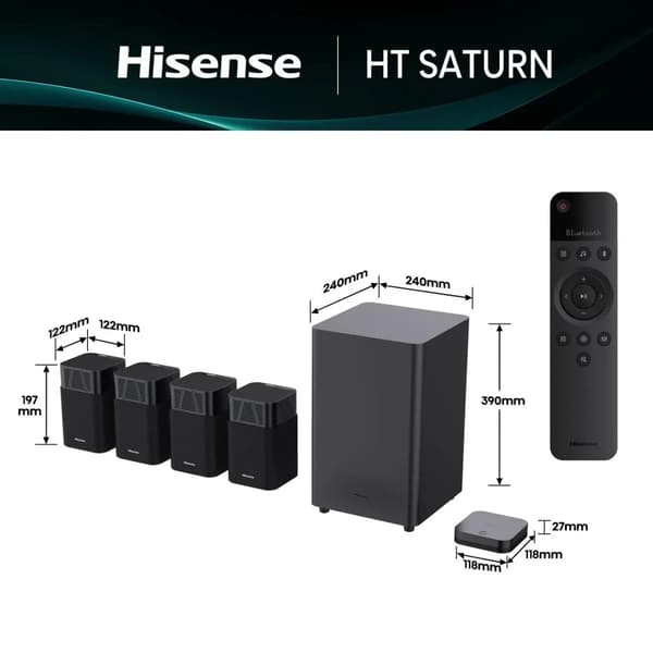 Soundbar Hisense HT SATURN 4.1.2 Bluetooth Dolby Atmos DTS X