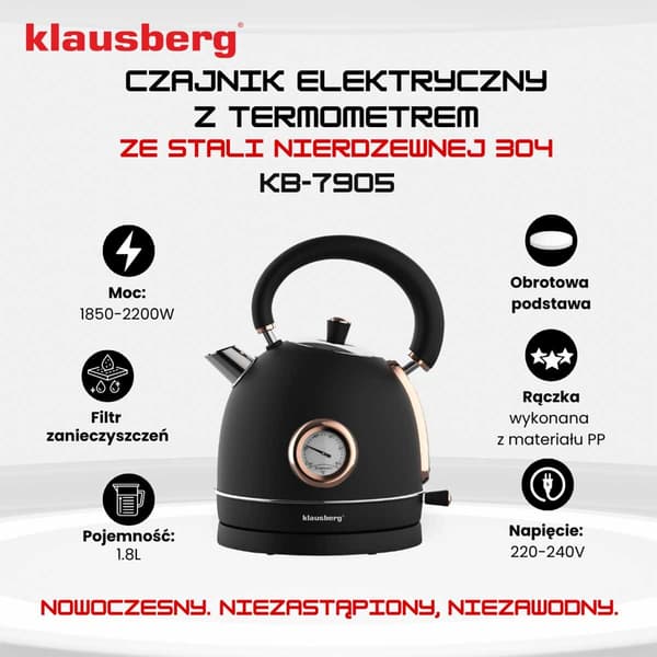 KLAUSBERG KB-7905 Kedel Sort