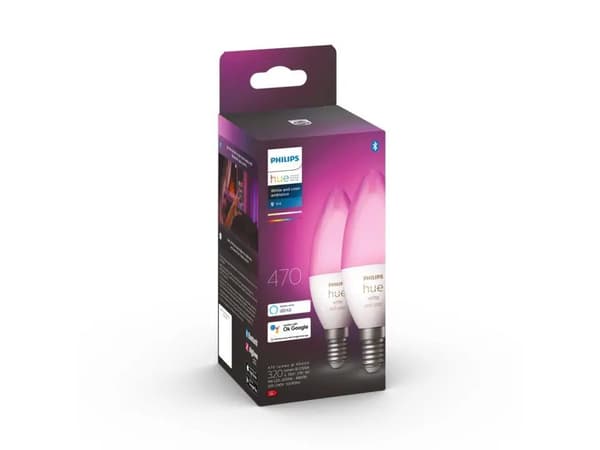 Philips Hue White and Colour Ambiance E14 LED-lampa 2-pack
