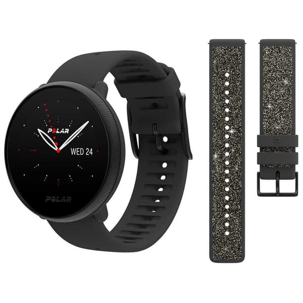 Smartwatch Polar Ignite 2 sort med krystalrem
