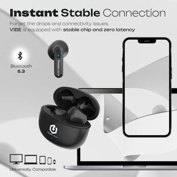PowerLocus Vibe trådløse hovedtelefoner sort