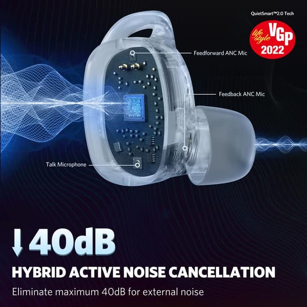 Earfun Free Pro 2 Trådløse In-ear Hovedtelefoner Bluetooth 5.2 Sort