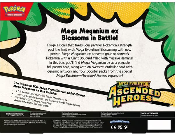 Korttipeli POKEMON TCG Mega Evolution Ascended Heroes Mega Meganium ex Box