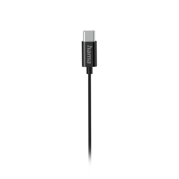 Hama In-Ear Hörlurar Curly USB-C Mikrofon Svart