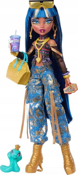 MONSTER HIGH-DOCKA CLEO DE NILE + husdjur orm Sykfia JHK32