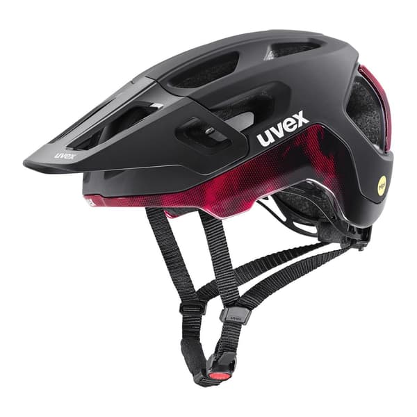 Cykelhjälm UVEX React MIPS svart/rubinröd matt