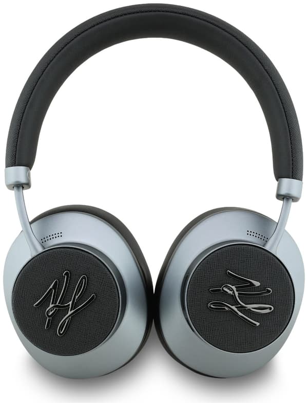 KARL LAGERFELD Grained Initials Bluetooth ANC On-Ear Hovedtelefoner Sort