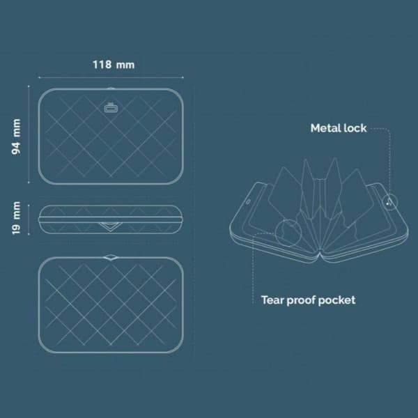 Ogon Designs Quilted Button -tikattu alumiinilompakko - punainen