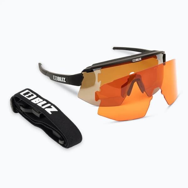 Bliz Breeze Polarized solbriller mat sort/brun sølv spejl/basic orange