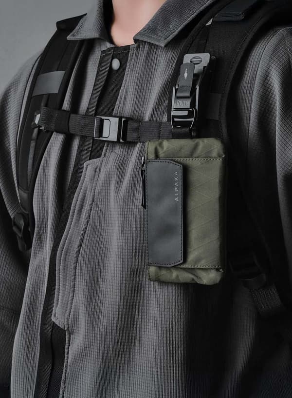 Alpaka Zip Pouch Coin -lompakko - tummanvihreä