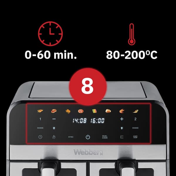Webber AF900 -kiertoilmakypsennin 2400W 9l