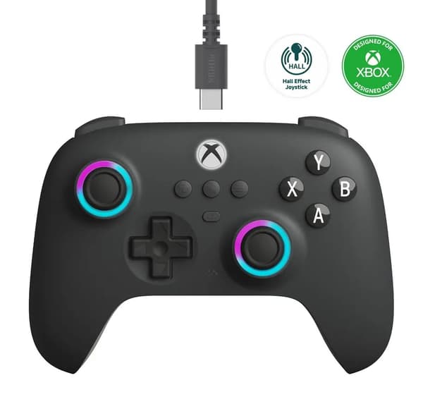 8BitDo Ultimate C trådbunden handkontroll för PC, Xbox trådbunden mörkgrå