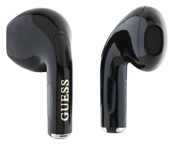 GUESS Glossy Effect Egg Shape Printed Classic Logo In-ear hovedtelefoner Sort
