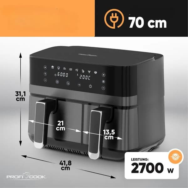 Ilmakeitin ProfiCook PC-FR 1295 H 2700W 9l