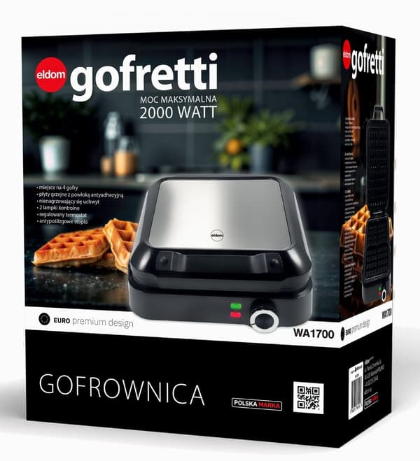 Våffeljärn ELDOM WA1700 gofretti Svart