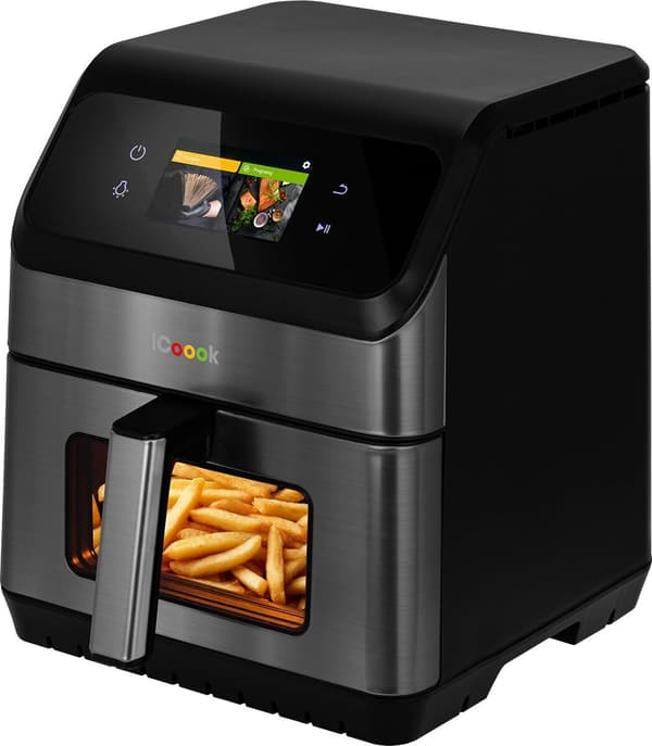 Airfryer ICOOOK MFR-IC-01 Sort 6.5l Wifi 15 automatiske programmer