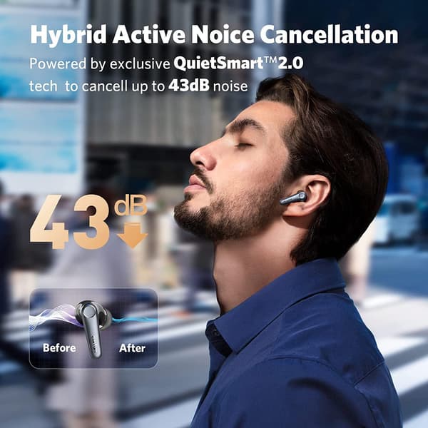Earfun Air Pro 3 trådløse in-ear hovedtelefoner Bluetooth 5.3 Sort