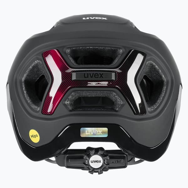 Cykelhjälm UVEX React MIPS svart/rubinröd matt
