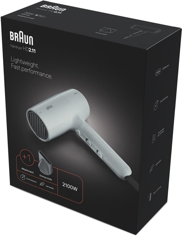 Hårtørrer BRAUN HD211E 2100W