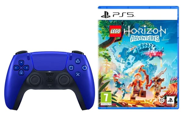 Sony DualSense-controller til PS5 Trådløs Aftenkobolt + LEGO Horizon Adventure-spil