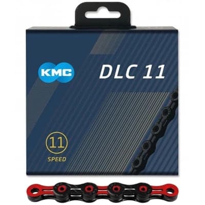 KMC DLC11 kedja svart-röd