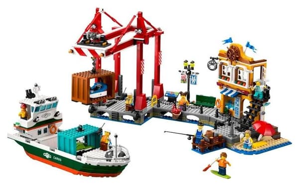LEGO City 60422 Kysthavn med fragtskib