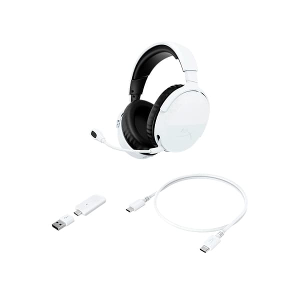 HyperX Cloud Stinger 3 trådløse hovedtelefoner med mikrofon, over-ear, hvid