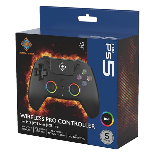 Deltaco GAM-189 Controller til PS5 Sort