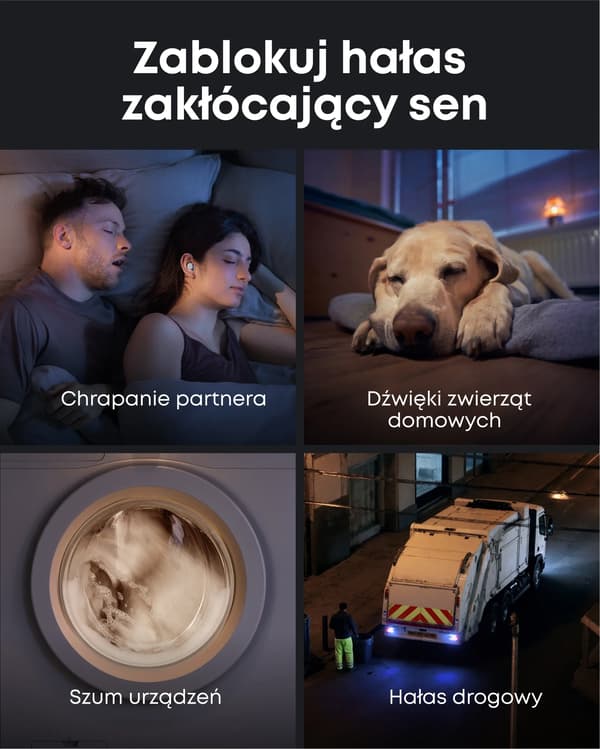 Soundcore Sleep A30 trådløse in-ear hovedtelefoner til søvn med ANC Bluetooth 5.4 Hvid