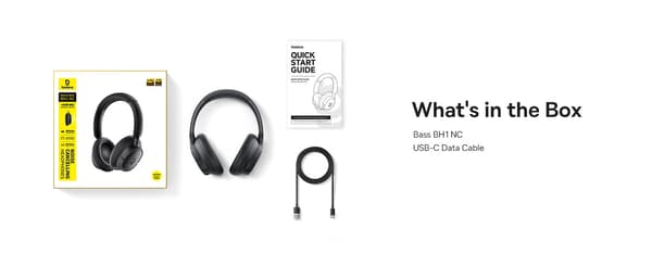 Baseus BH1 NC Trådløse Hovedtelefoner Over-ear Bluetooth 6.0 Sort